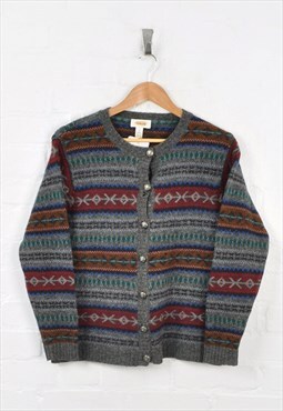 Vintage Patterned Knitwear Cardigan Multi Ladies Small