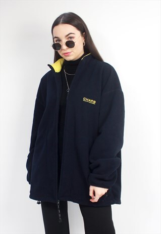 90'S RARE RETRO BLACK & YELLOW OVERSIZED FLEECE