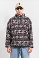 Vintage aztec fleece pullover geometric ski sweatshirt L