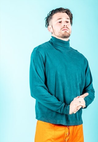 VINTAGE TURTLE NECK JUMPER IN GREEN