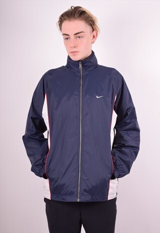 NIKE MENS VINTAGE RAIN JACKET LARGE BLUE 90S