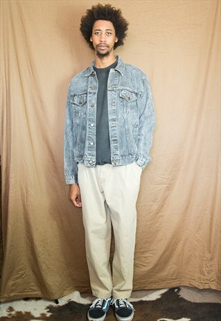 90S MINIMALIST SKATER FADED BLACK ACID WASH DENIM JACKET
