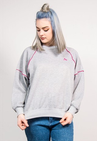 90'S VINTAGE PUMA GREY SWEATSHIRT JUMPER