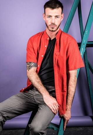 VINTAGE 1990S RED GRANDDAD SHIRT