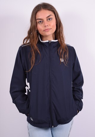 VINTAGE SERGIO TACCHINI TRACKSUIT TOP JACKET NAVY BLUE
