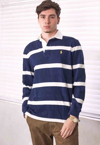 VINTAGE POLO RALPH LAUREN RUGBY T-SHIRT 90S M 14.9