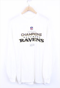 Vintage NFL Baltimore Ravens T Shirt Long Sleeve White 90s