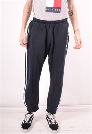 ADIDAS MENS VINTAGE TRACKSUIT TROUSERS LARGE BLACK 90S