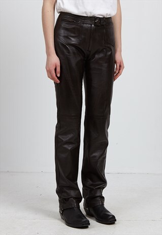 VINTAGE BROWN ALTA MODA FIRENZE LEATHER TROUSERS BOTTOMS
