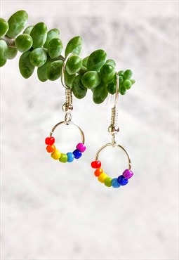 Baby Rainbow Hoop Drop Earrings NHS Pride LGBTQ