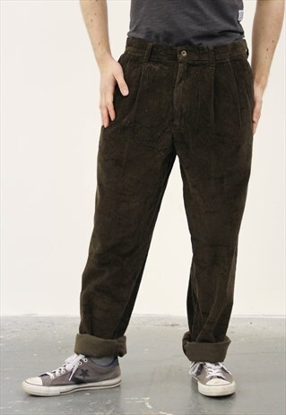 VINTAGE 1980S DOCKERS BROWN CORDUROY TROUSERS