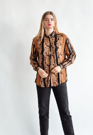 VINTAGE 70S BOHO PAISLEY SHIRT IN LONG SLEEVE