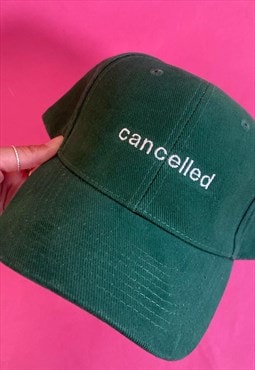 cancelled slogan cap - bottle green
