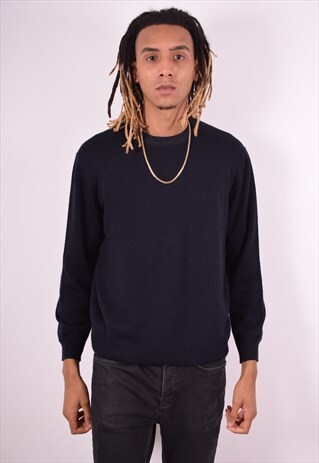 VALENTINO MENS VINTAGE JUMPER SWEATER MEDIUM BLUE 90S
