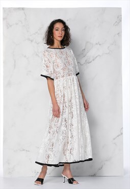 White Lace Maxi Dress 