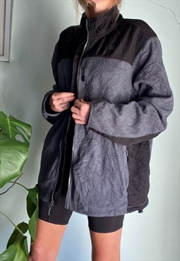 Vintage Grey and Black Fleece Jacket