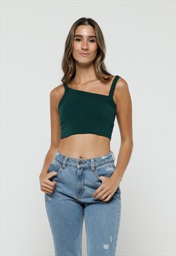 Green basic strappy top