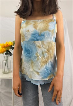 Blue and yellow floaty top. 