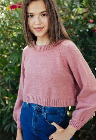 CROPPED JUMPER - DARK PINK