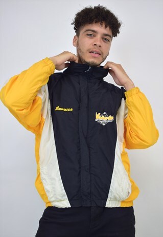 VINTAGE 90S BLACK YELLOW "WATERLOO" JACKET