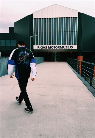 VINTAGE 90S BLACK COLOUR BLOCK NIKE SHELL TRACK JACKET