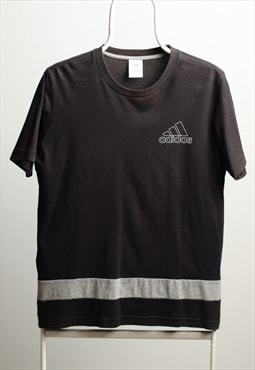 Vintage Adidas Crewneck Logo T-shirt Black Grey