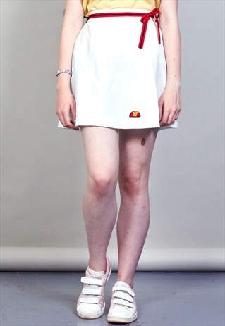 VINTAGE WHITE 70'S ELLESSE TENNIS SKIRT