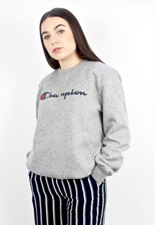 90'S RETRO GREY SPELL-OUT SWEATSHIRT
