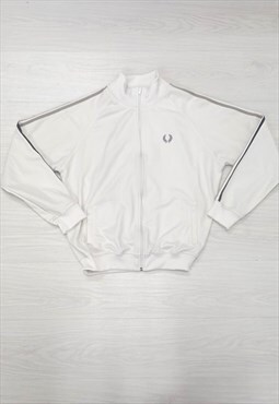 90's Vintage Fred Perry Track Jacket White