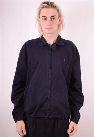 POLO RALPH LAUREN MENS VINTAGE HARRINGTON JACKET XL NAVY 90S