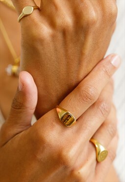 Signet Gold Vermeil & Tiger's Eye Ring