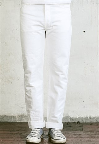 VINTAGE WHITE LEVIS 501 JEANS