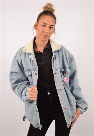 VINTAGE LEVI'S SHERPA DENIM JACKET BLUE