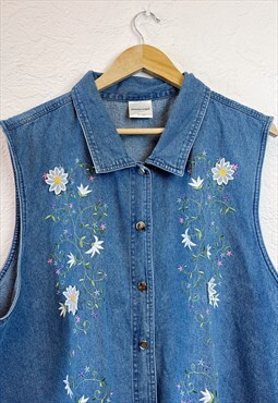 Vintage Embroidered Denim Shirt
