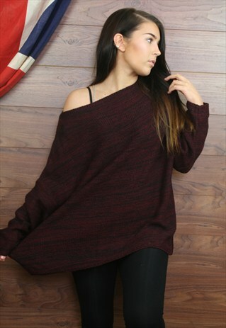 VINTAGE OVERSIZED ,COSY KNIT JUMPER, MEDIUM