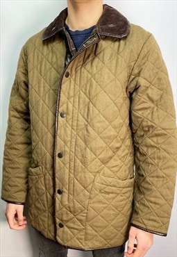Vintage Barbour lightly padded jacket in brown (XL)