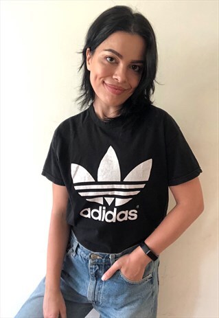 VINTAGE HUGE LEAF LOGO BLACK TEE