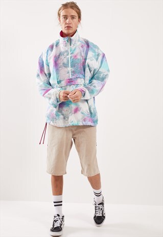 VINTAGE 1/4 ZIP PATTERNED FESTIVAL JACKET