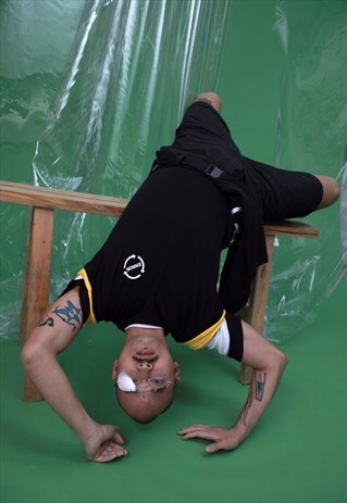 "INTERNET ERROR " T-SHIRT - BLACK AND YELLOW
