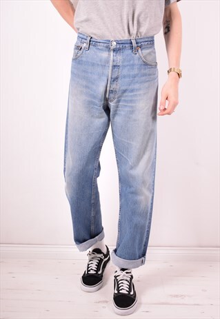 LEVI'S 501 MENS VINTAGE JEANS W36 L32 BLUE 90S
