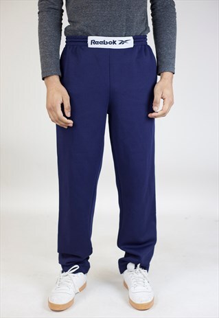 VINTAGE 90S REEBOK NAVY TRACKSUIT BOTTOMS