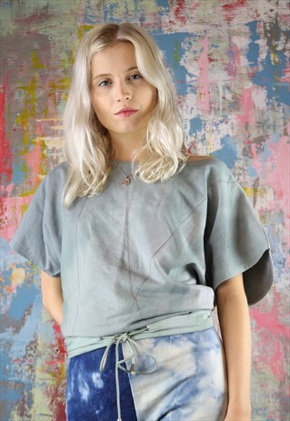 SHORT SLEEVE HAND DYED SWEAT TOP
