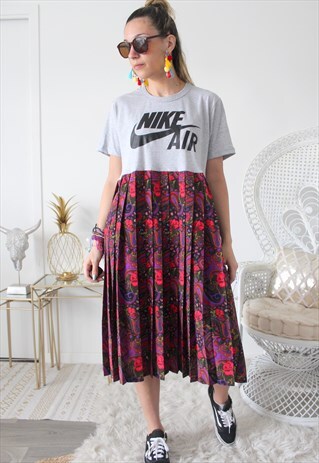 DRESS TEE-SHIRT VINTAGE PRINTED FABRIC