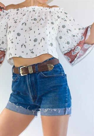 VINTAGE 90'S DARK BLUE HIGH RISE LEVI SHORTS