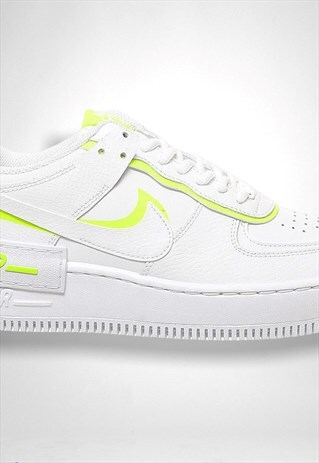 NIKE PANEL CUSTOM AIR FORCE 1 SHADOWS - NEON YELLOW TRIM