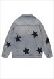 STAR DENIM JACKET GRAFFITI VARSITY BLEACHED OLD JEAN BOMBER