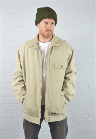 VINTAGE LEVI'S BEIGE ZIP UP DENIM JACKET