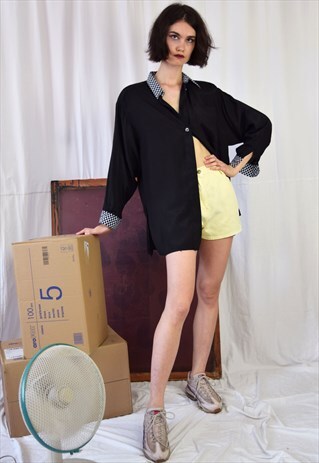 90S CHESSBOARD BLOUSE, MADE OF VISCOSE