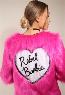 Threaded Tribe Pink Faux Fur Rebel Barbie Jacket Pride