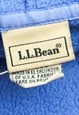 VINTAGE L L BEAN HOODIE FLEECE SWEATSHIRT JUMPER BLUE ZIP UP